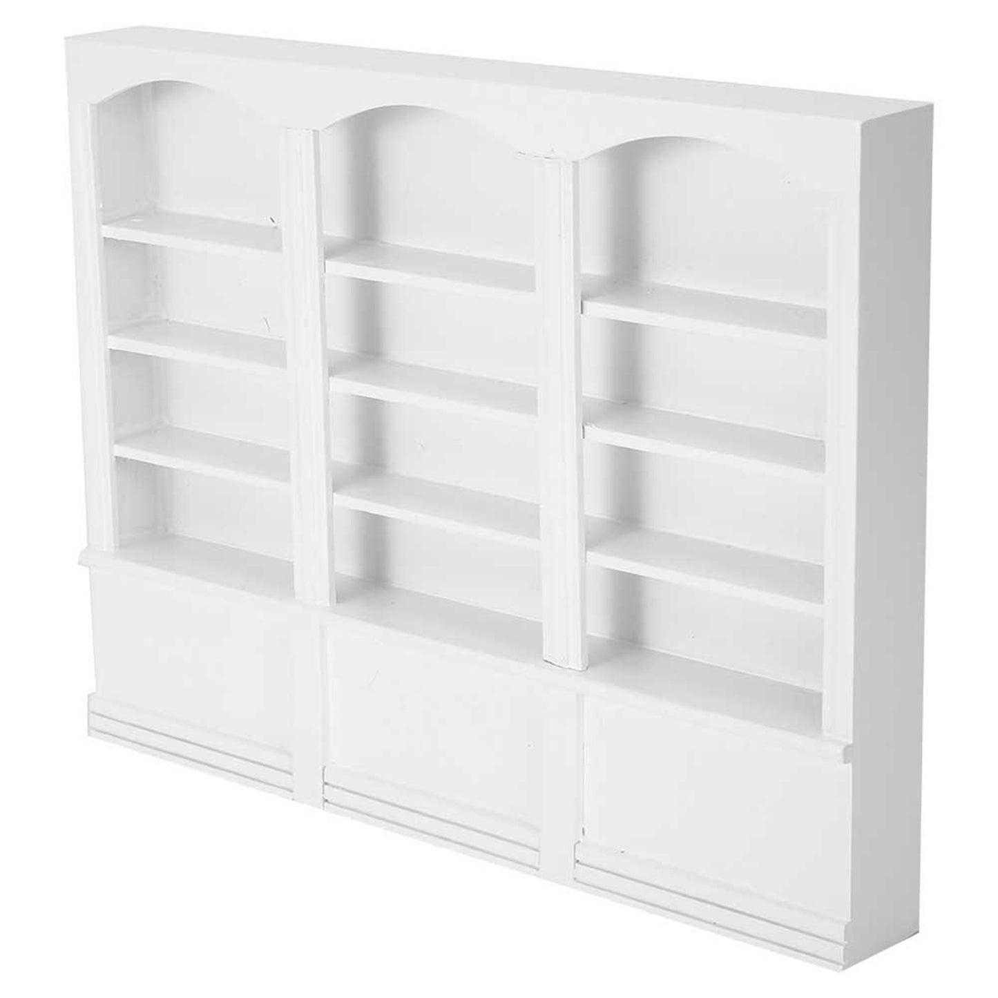 Miniature White Bookshelf – Dollhouse Display Cabinet & Furniture Accessory