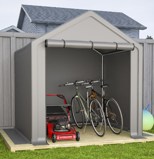 6x6 Ft Garden Shed Heavy Duty Outdoor Portable Garage for Storage