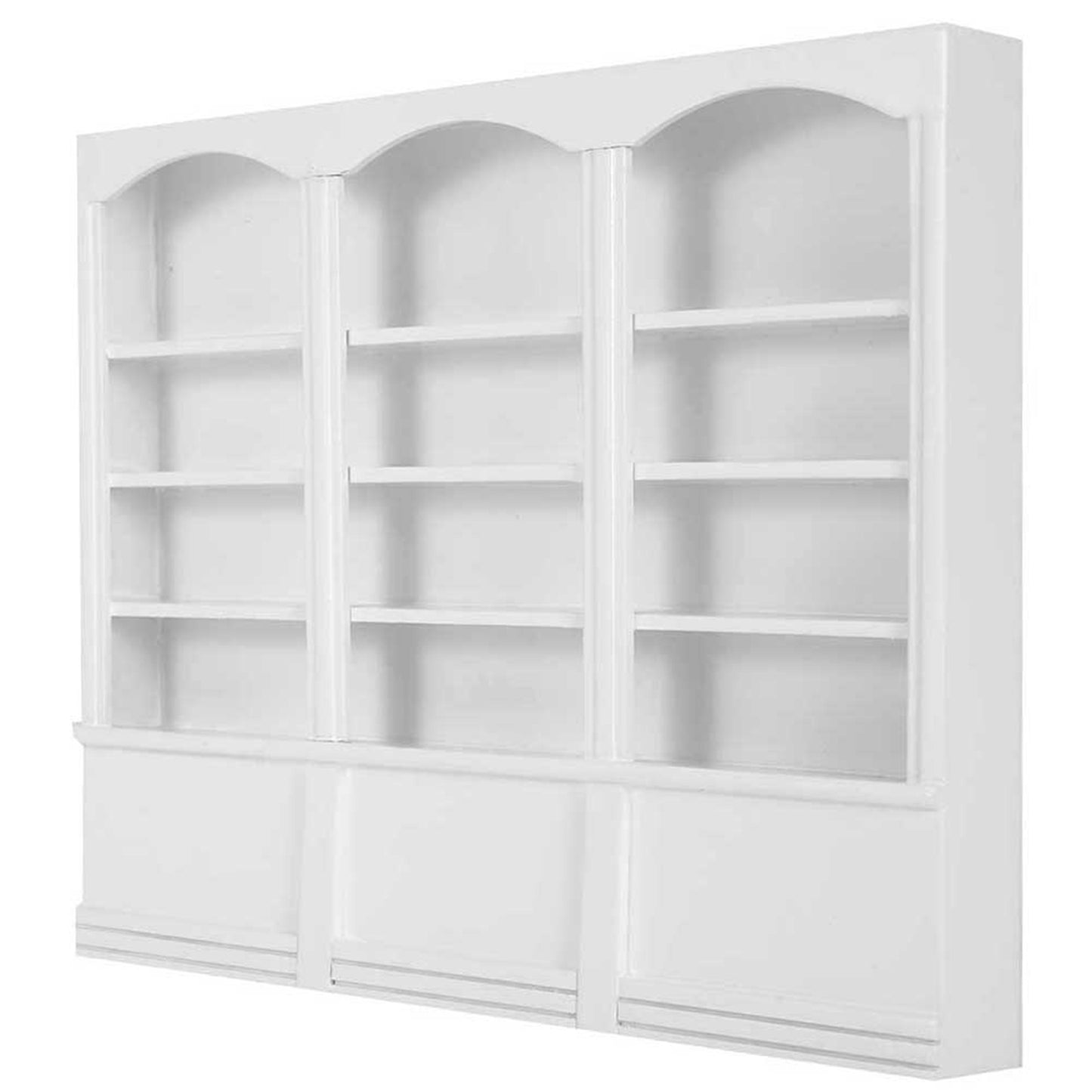 Miniature White Bookshelf – Dollhouse Display Cabinet & Furniture Accessory