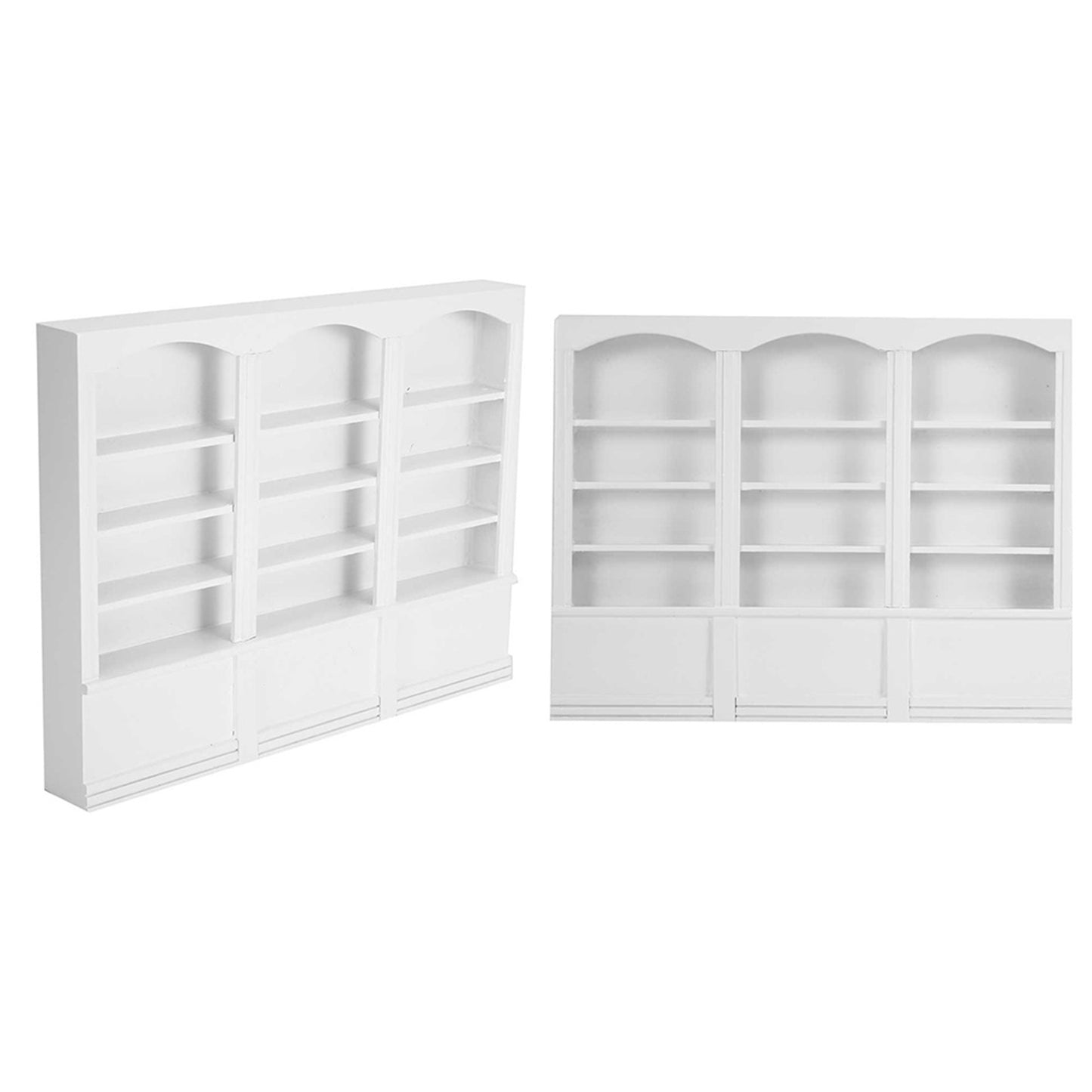 Miniature White Bookshelf – Dollhouse Display Cabinet & Furniture Accessory