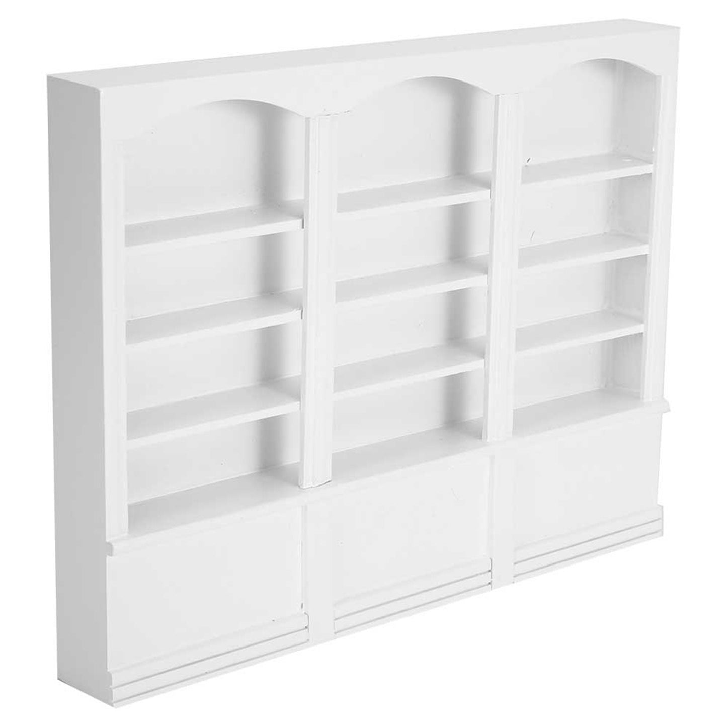 Miniature White Bookshelf – Dollhouse Display Cabinet & Furniture Accessory