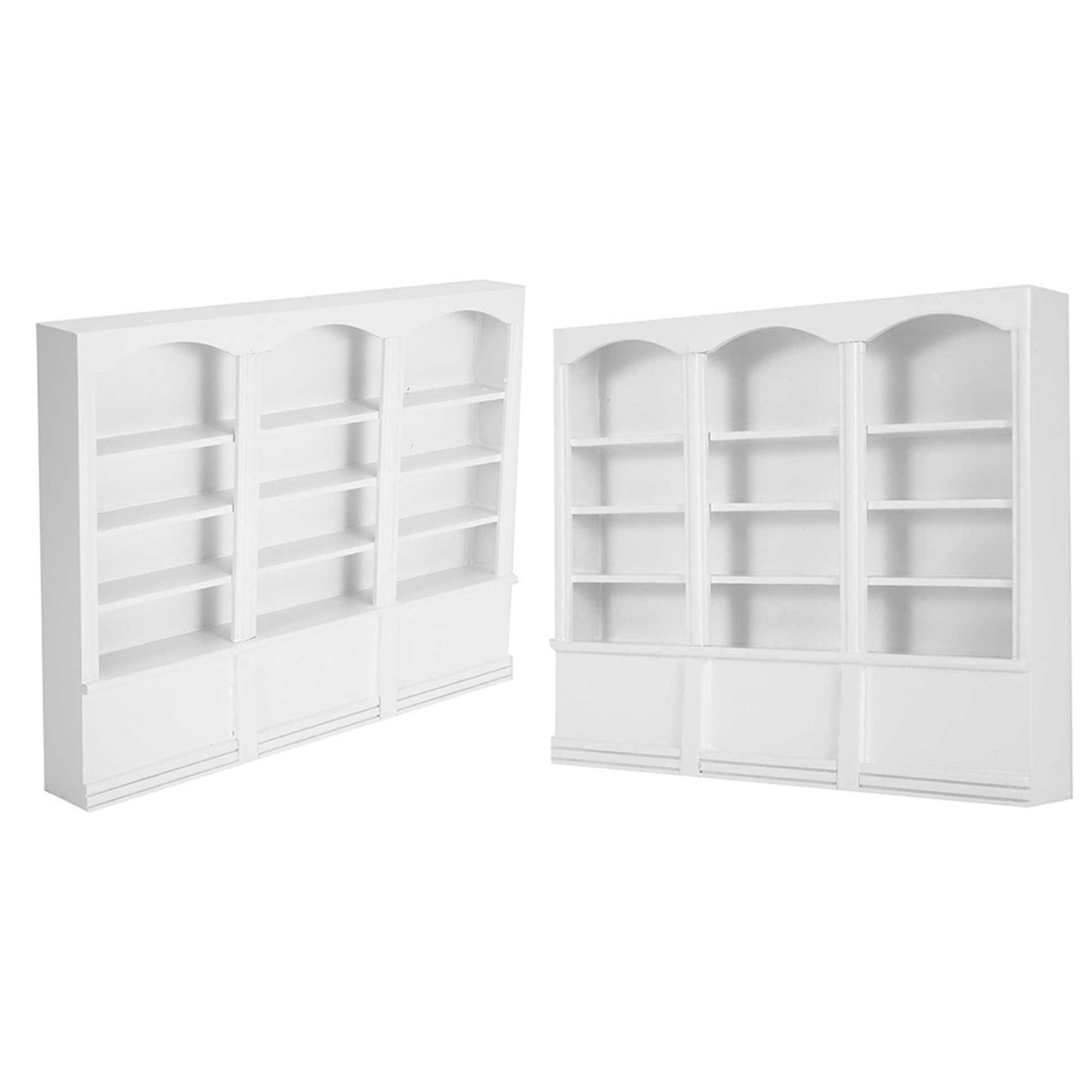 Miniature White Bookshelf – Dollhouse Display Cabinet & Furniture Accessory