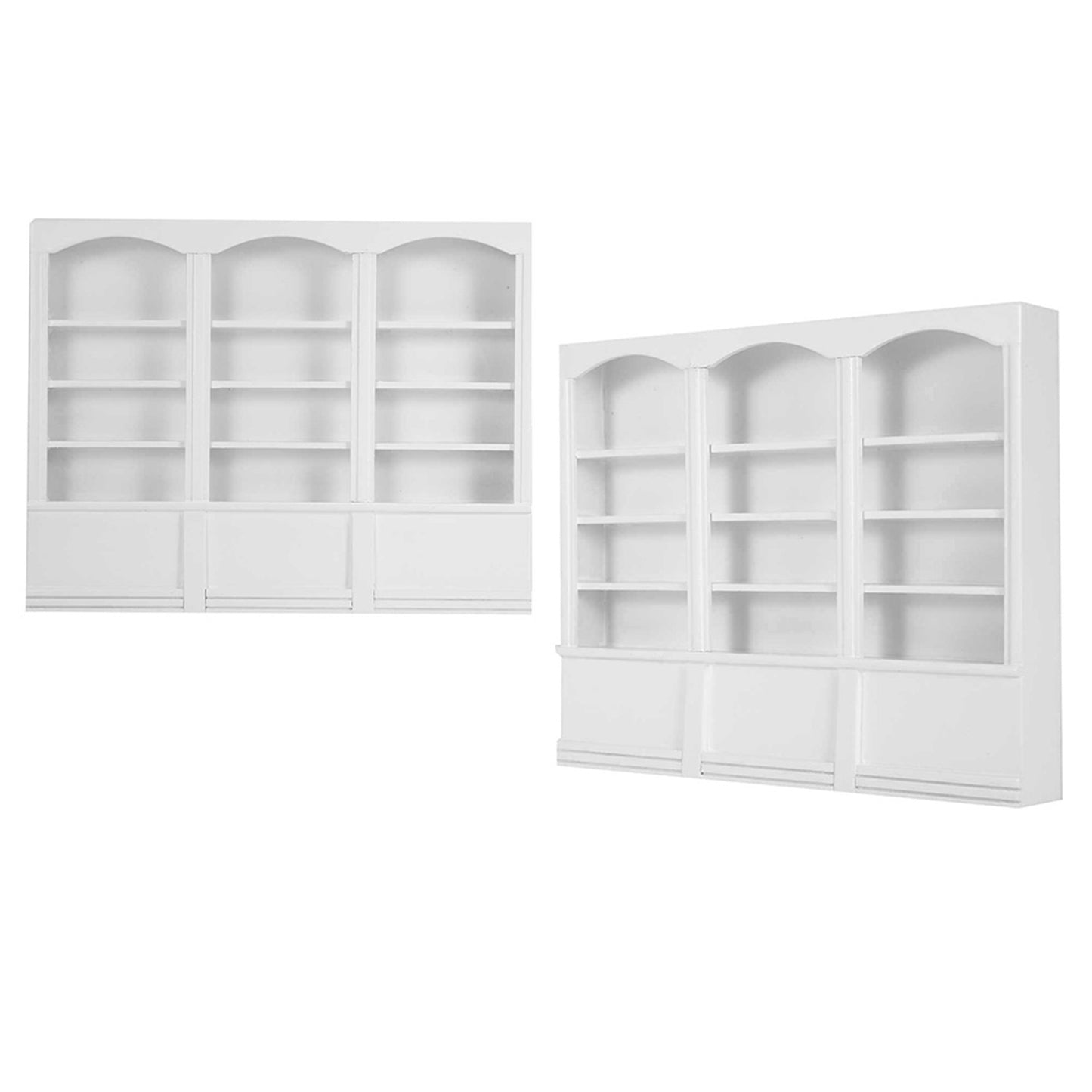 Miniature White Bookshelf – Dollhouse Display Cabinet & Furniture Accessory