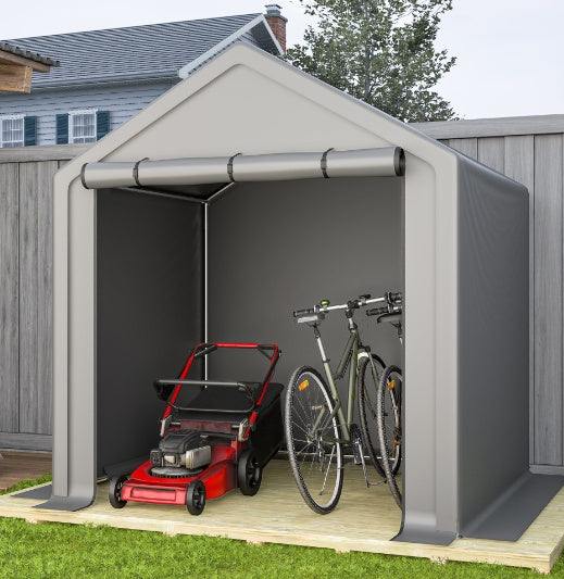 6x6 Ft Garden Shed Heavy Duty Outdoor Portable Garage for Storage